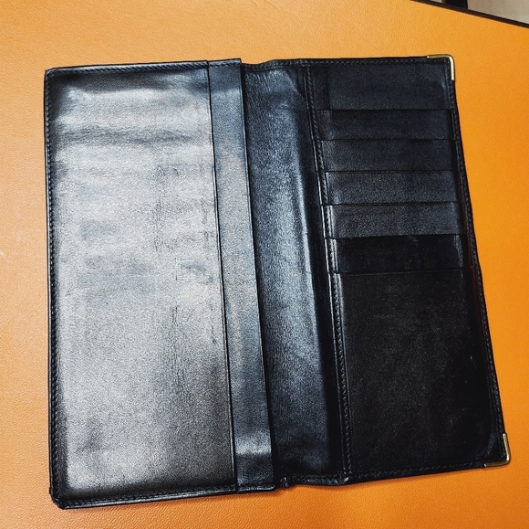 Alfred Men's Bifold Long Bill Wallet Black Leather 7inc x 3.5 Inch - Picture 7 of 10